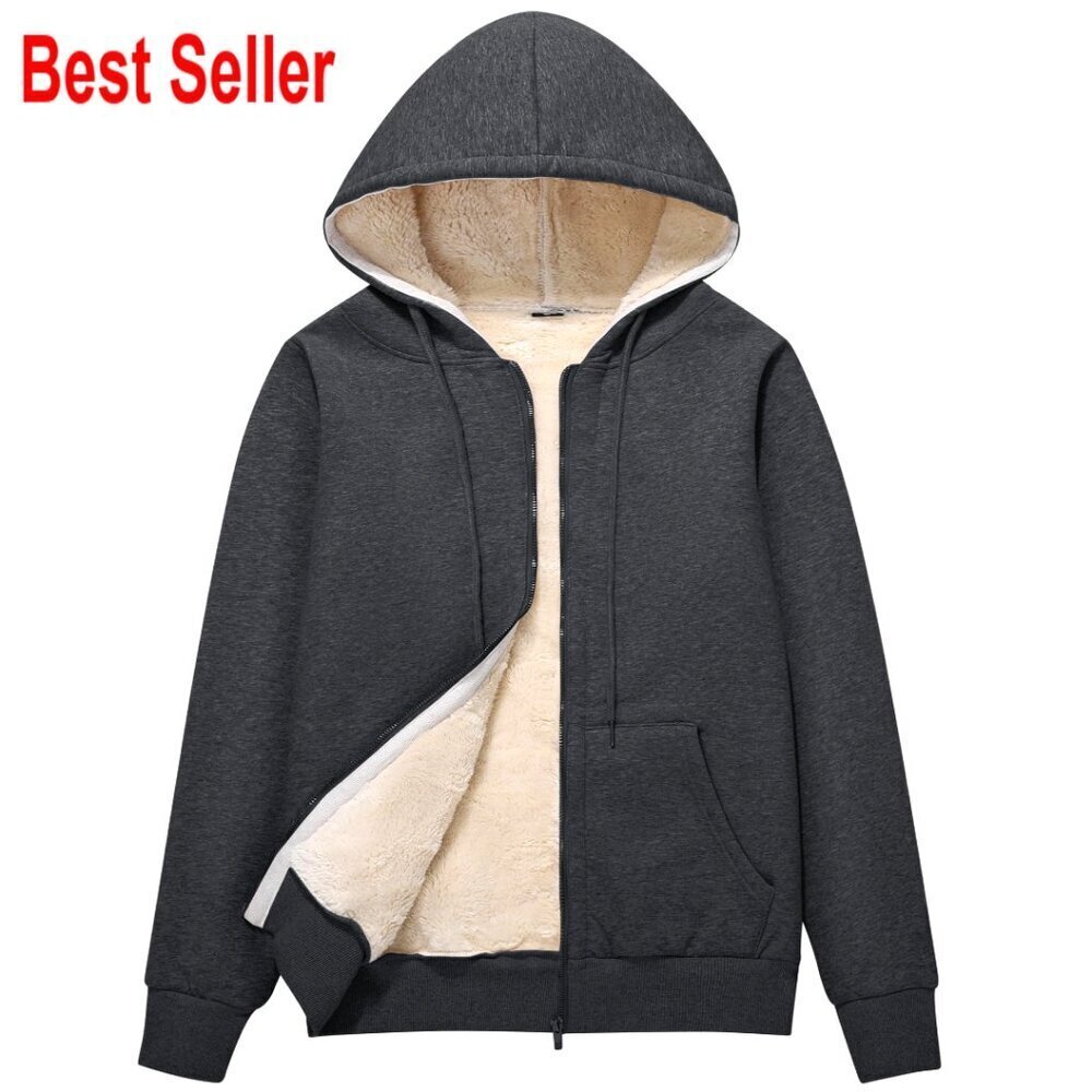 Women's Sherpa Lined Fleece Hoodie Jacket, Full Zip, Winter Warm